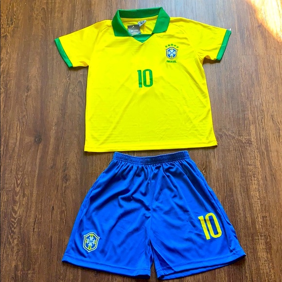 Other - Neymar Jr Soccer Jersey & Shorts Youth Set CFB Brazil